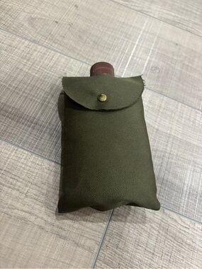 Spirit Halloween Olive army green faux flask attachable to belt